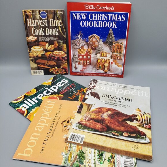 Holiday Recipes Bundle Lot of 5 Cookbook and Magazines bon appetit Becky Crocker - Picture 1 of 16